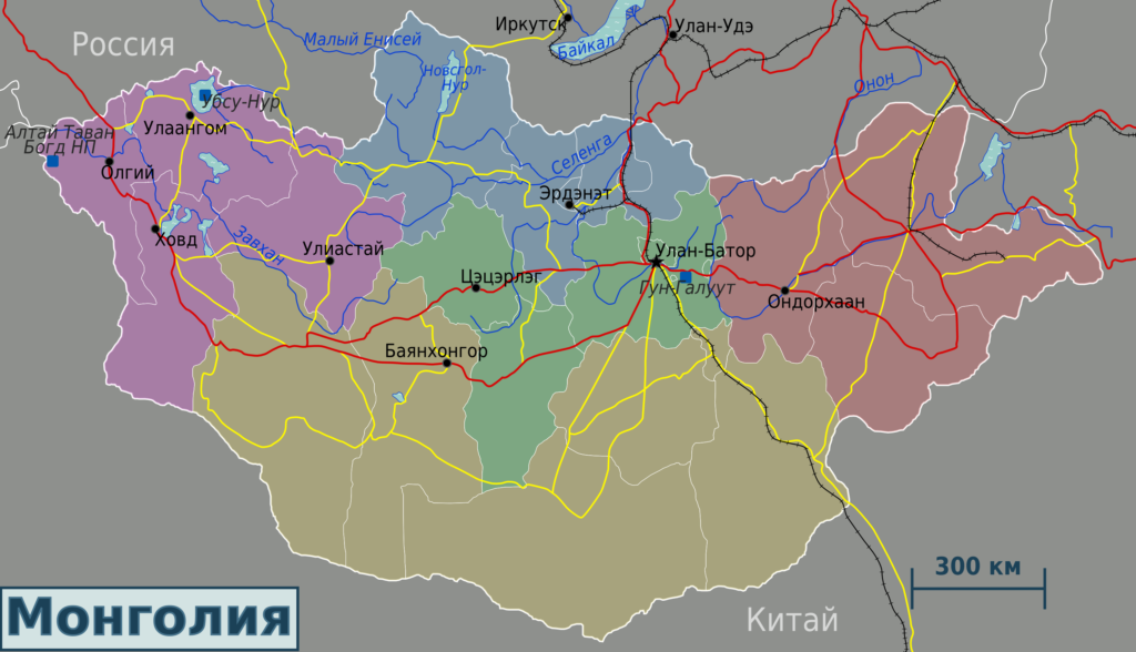 Карта дорог монголии