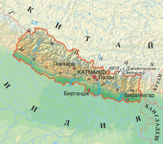 Карта мира горы гималаи